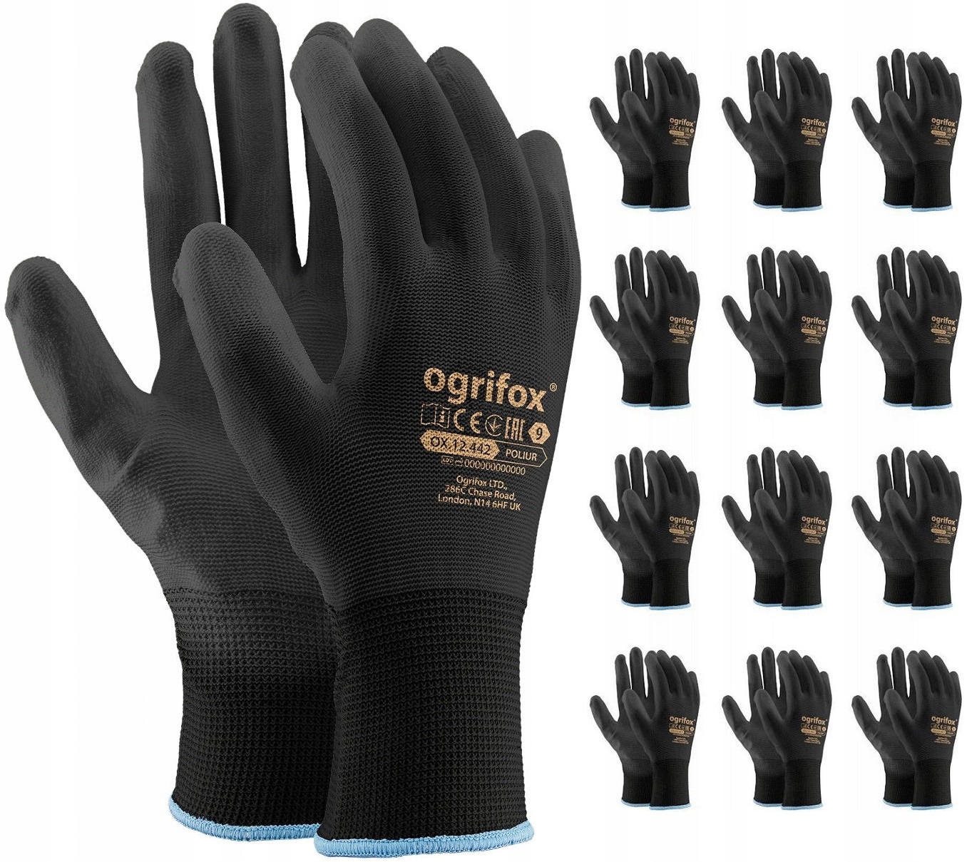 Ogrifox SPECTO OX-POLIUR BB rukavice, potiahnuté polyuretánom, veľkosť 7 - S, 12 párov